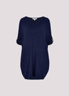 Soft-Touch Cocoon Mini Dress, Navy, large