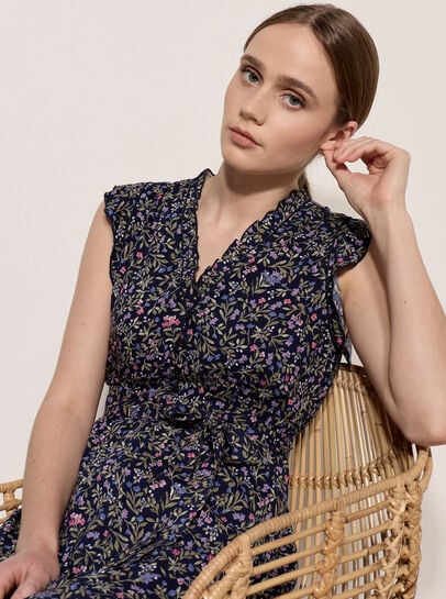 Ruffle Floral Mini Dress
