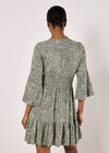 Metallic Dobby Paisley Mini Dress, Khaki, large