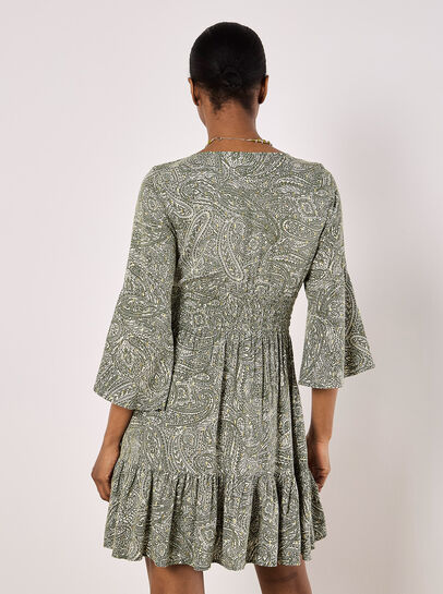 Metallic Dobby Paisley Mini Dress