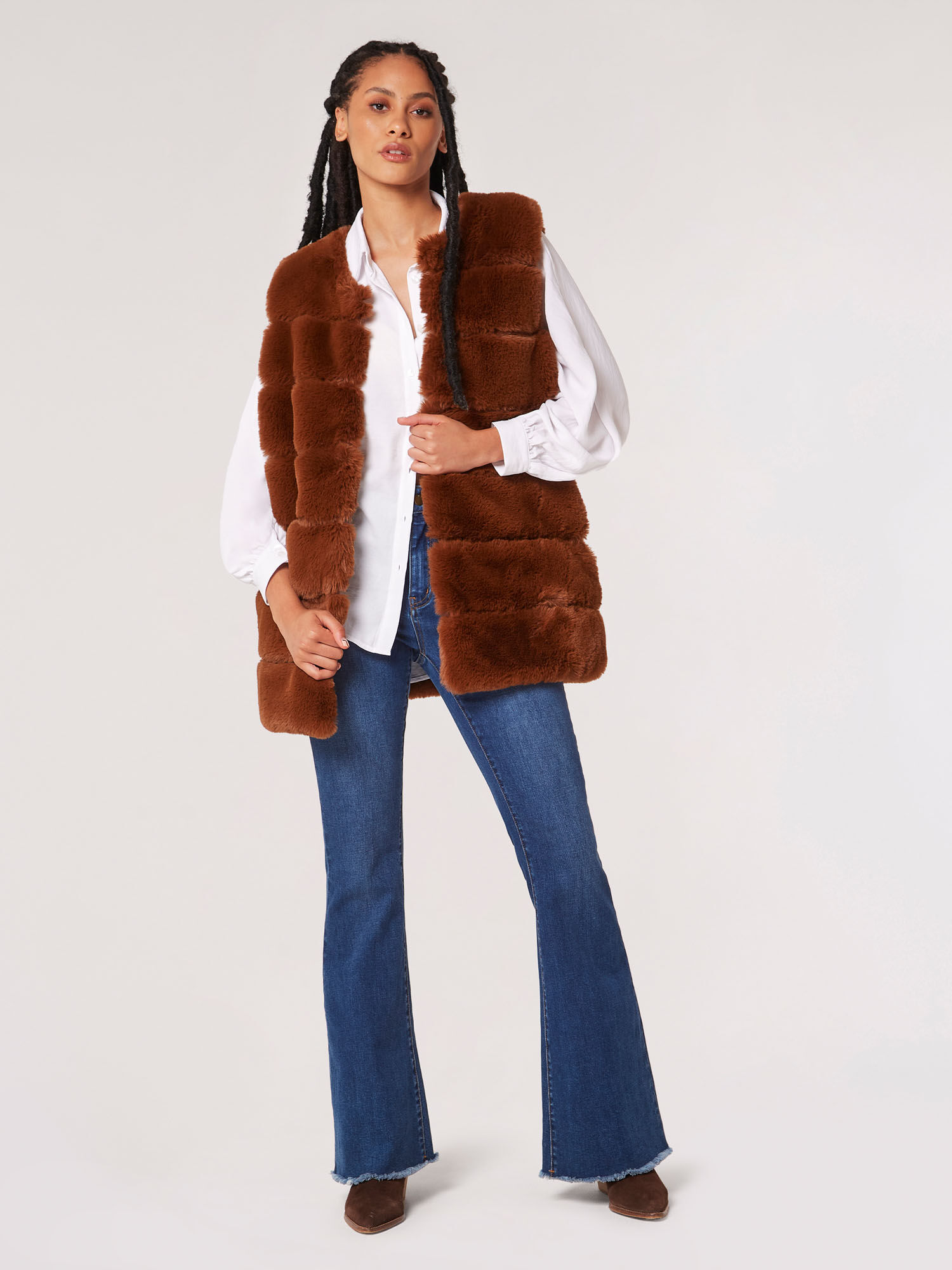 Womens faux fur gilet uk cheap
