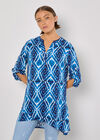 Tie Dye Swirl Tunic Top, Blue, large