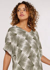Printed Midi Kaftan, Khaki, large