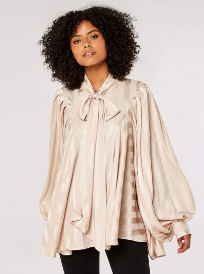 Tie-Neck Oversized Blouse