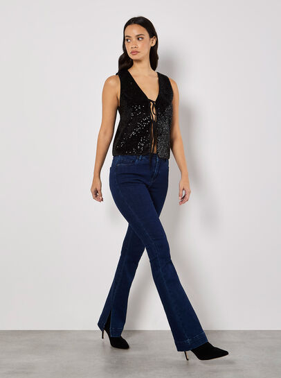 Double Tie Sequin Waistcoat