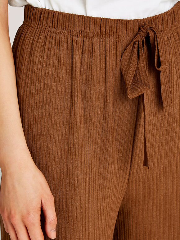 Tie Waist Elasticated Culottes, Rust, large