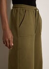 Wide-Leg Jersey Joggers, Khaki, large