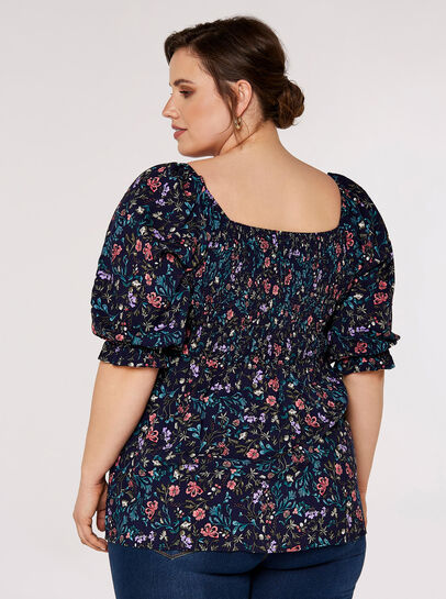 Curve Floral Milkmaid Top