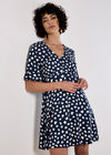Painterly Hearts Mini Dress, Navy, large
