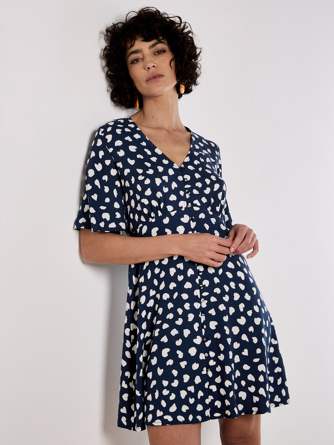 Image of Painterly Hearts Mini Dress