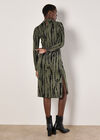 Tie Dye Soft Knit Midi Dress, Khaki, large