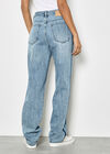 Emily Contrast Seam Straight Leg Jeans, Blue, large