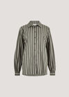 Striped Linen Shirt, Khaki, large