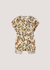 Tropical Leaf Split Back Top, Stone, large