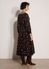 Floral Midi Dress, Black, large