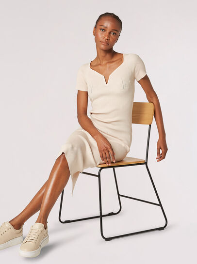 Rib Knit Bodycon Midi Dress
