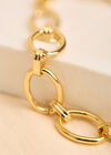 24K Gold Plated Interlock Chain Necklace, Gold, large