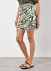 Zebra Beaded Tassel Wrap Mini Skirt, Cream, large