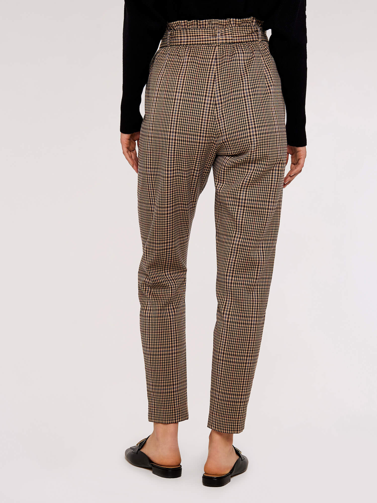 Womens high waisted best sale checked trousers