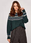 Fairisle Knit Jumper, Green, large