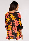 Bold Flower Oversize Top, Black, large