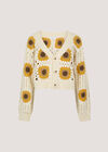 Sunflower Hand-Knit Crochet Cardigan, Stone, large