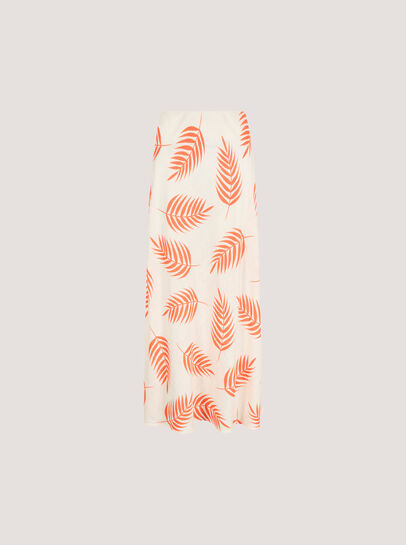 Tropical Leaf Bias Maxi Skirt