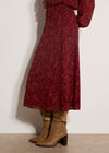 Chiffon Paisley A-Line Midaxi Skirt, Burgundy, large