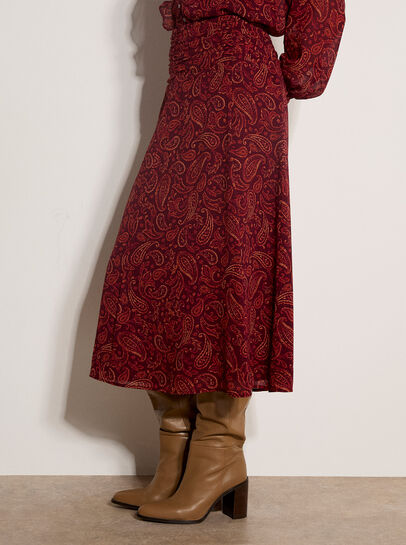 Chiffon Paisley A-Line Midaxi Skirt