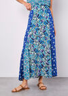 Floral Patchwork Print Midi Skirt, Cream, large