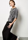 V Back Sparkle Top, Silver, large