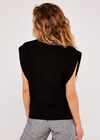 Knitted Vest, Black, large