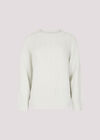 Chevron Pointelle Shimmer Jumper, Cream, large