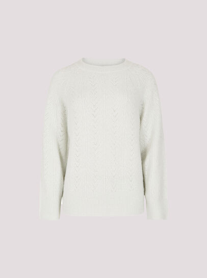 Chevron Pointelle Shimmer Jumper