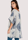 Stone Spirograph Panelled Slub Top, Stone - Beige, large