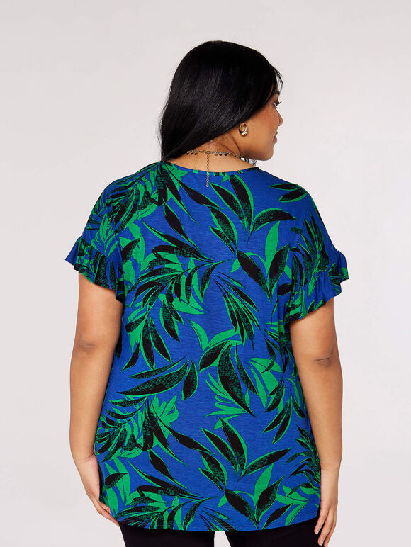 Curve Tropical Palm Top, Blue, large