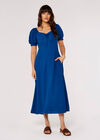 Tie Detail Midi Dress, Blue, large
