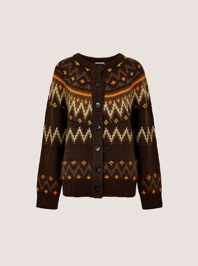Fair Isle Chunky Knit Cardigan