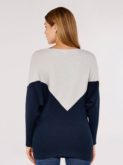 Chevron Block  Batwing Jumper