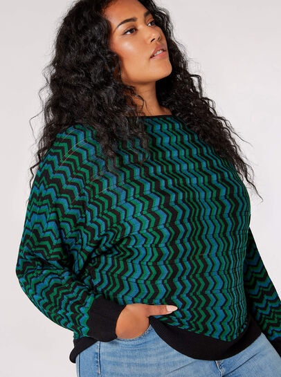 Curve Chevron Knit Jumper