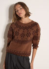 Fair Isle Soft Knit Jumper, Rust, large