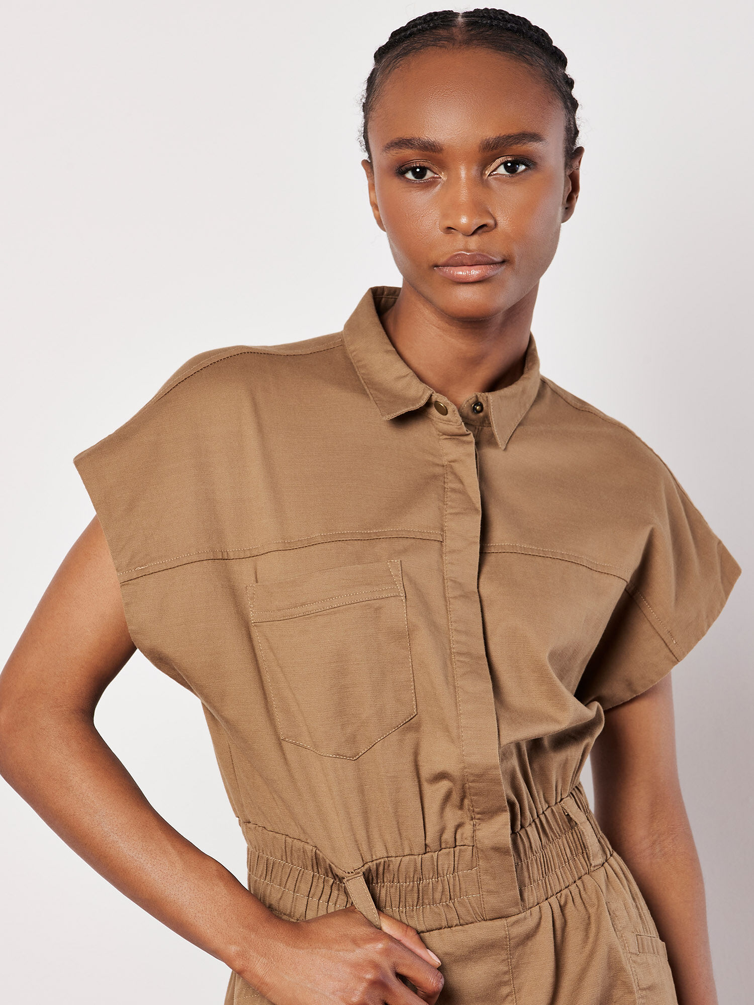 Brown button up dress discount