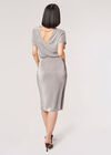 Plisse V Neck Dress, Silver, large