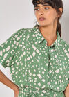 Scattered Squares Shirt Midi Dress, Green, large
