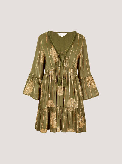 Paisley Shimmer Mini Dress