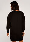 Oversized Sweater Dress, Black, large