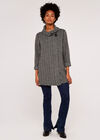 Chevron Single Button Cardigan, Grey, large