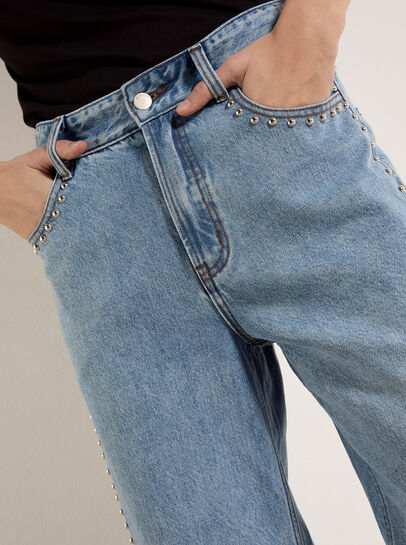 Maca Stud Straight-Leg Jeans