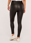 Faux Leather Leggings, Black, large