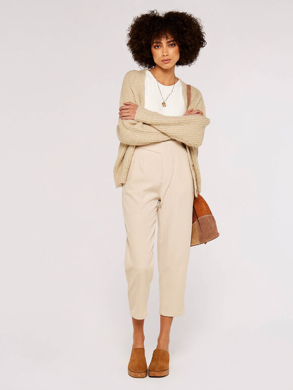 Twill Two Button Trousers, Stone, large